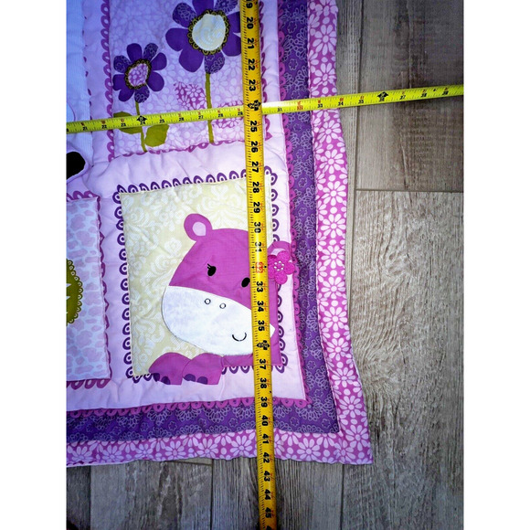 Lambs & Ivy Zoo Animals Flowers Quilt Comforter Baby Throw Blanket 34 x 42 - Picture 3 of 10